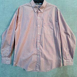 IZOD Men’s Dress Shirt LG Multi color checked White, Pink, Plaid Work, Dress